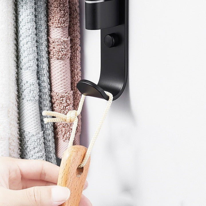 Lisslune | Tidyrack 5-Arm Towel Organizer – Modern Space-Saving Wall Rack in Matte Black for Stylish Bathroom Storage