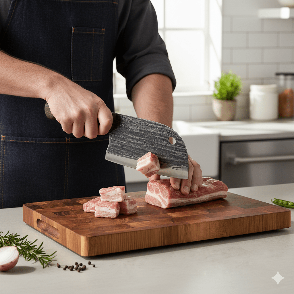 Lisslune | TIMBERSERVE – Antibacterial Acacia Wood Cutting Board with Elegant Chessboard Design