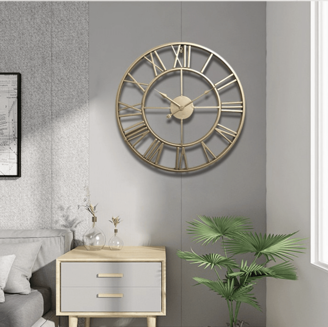 Lisslune | TIMEMESH – Skeleton Wall Clock with Silent Non-Ticking Mechanism