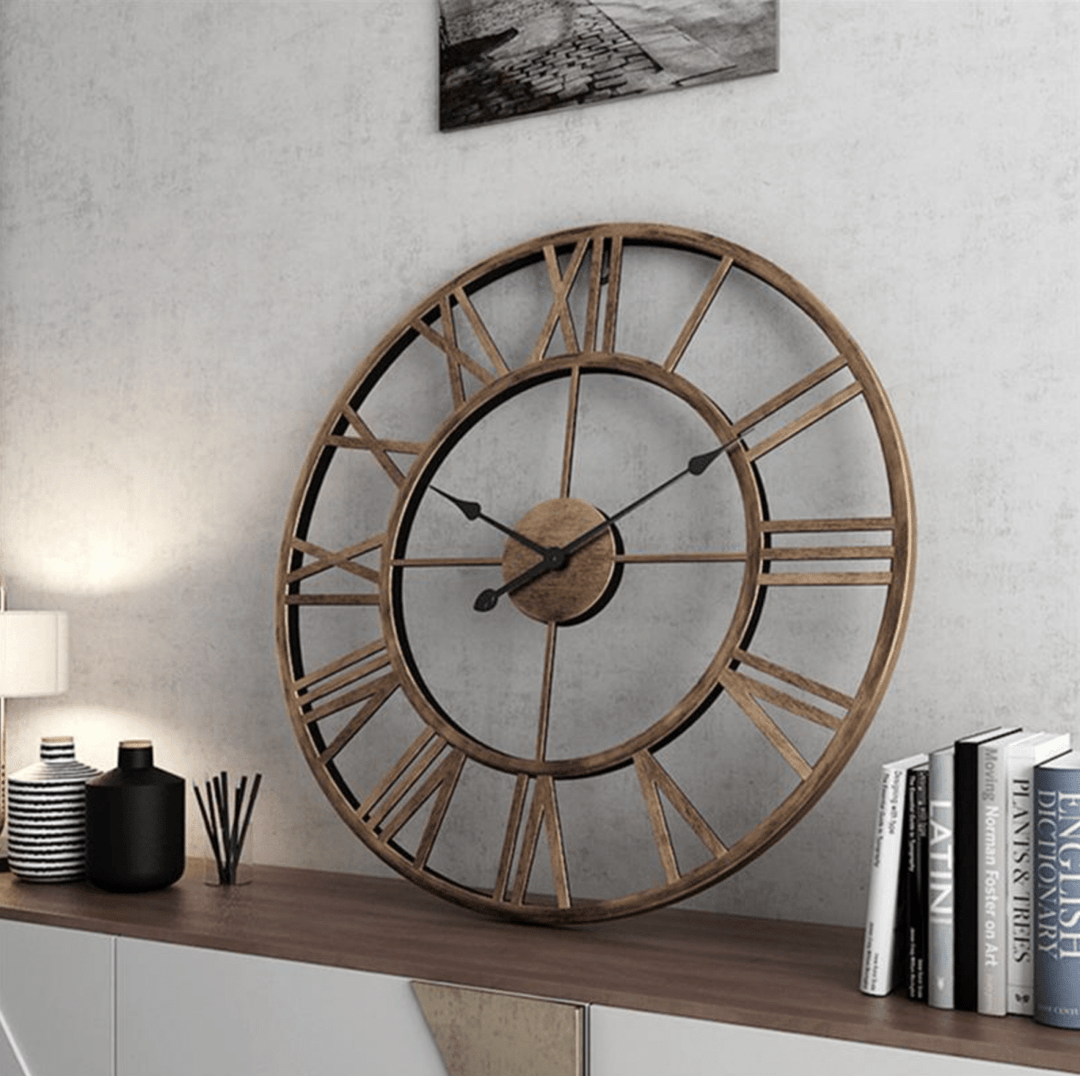 Lisslune | TIMEMESH – Skeleton Wall Clock with Silent Non-Ticking Mechanism