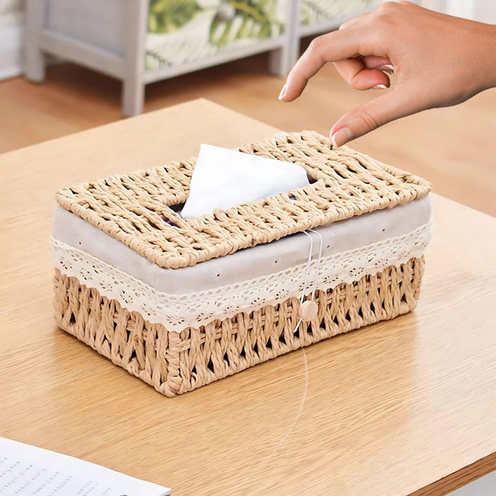 Lisslune | Lunor Braided Woven Tissue Box
