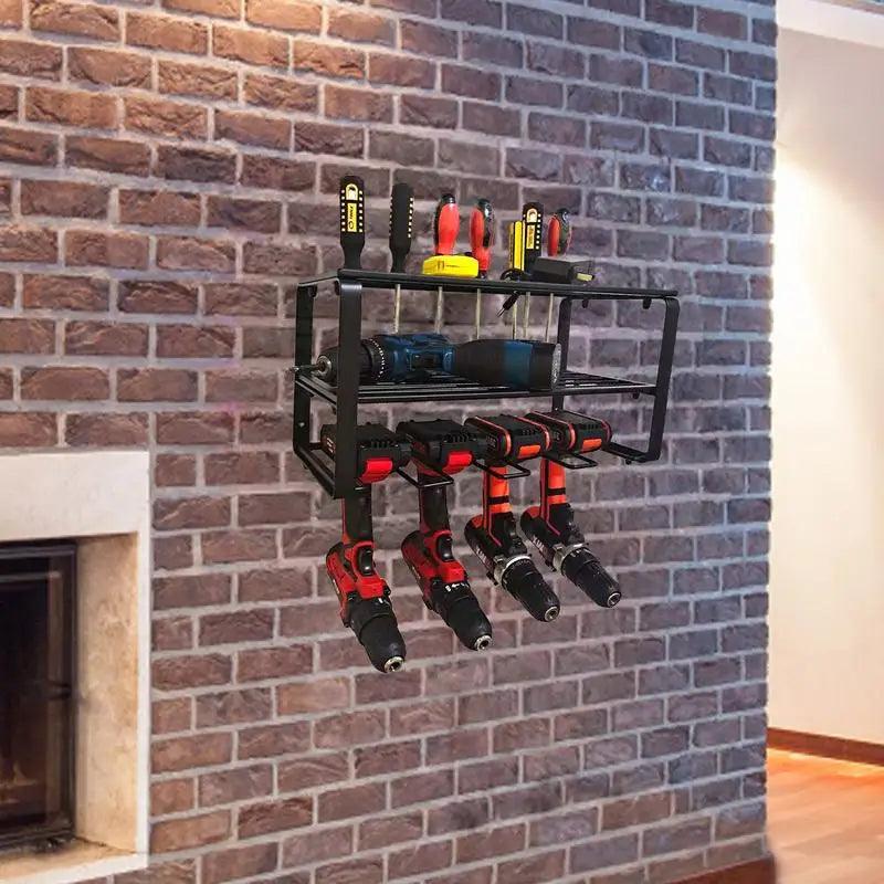 Lisslune | Wall Mount Metal Drill Storage Rack - Heavy and Easy to Install