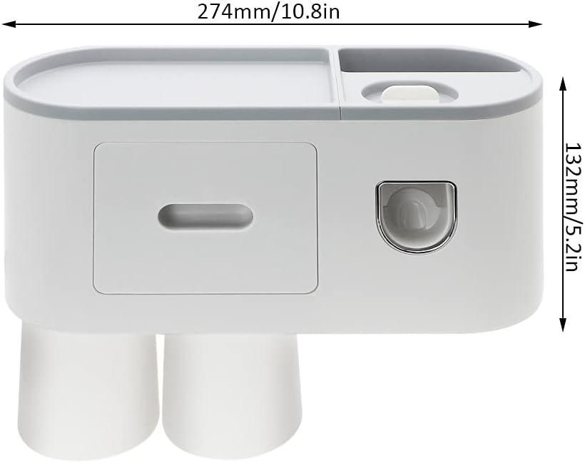 Lisslune | Slim magnetic toothbrush and toothpaste organizer with automatic dispenser for a stylish bathroom upgrade