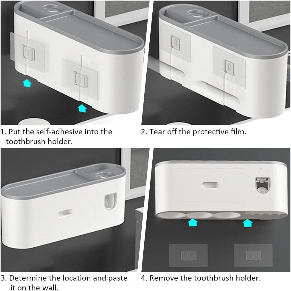 Lisslune | Slim magnetic toothbrush and toothpaste organizer with automatic dispenser for a stylish bathroom upgrade