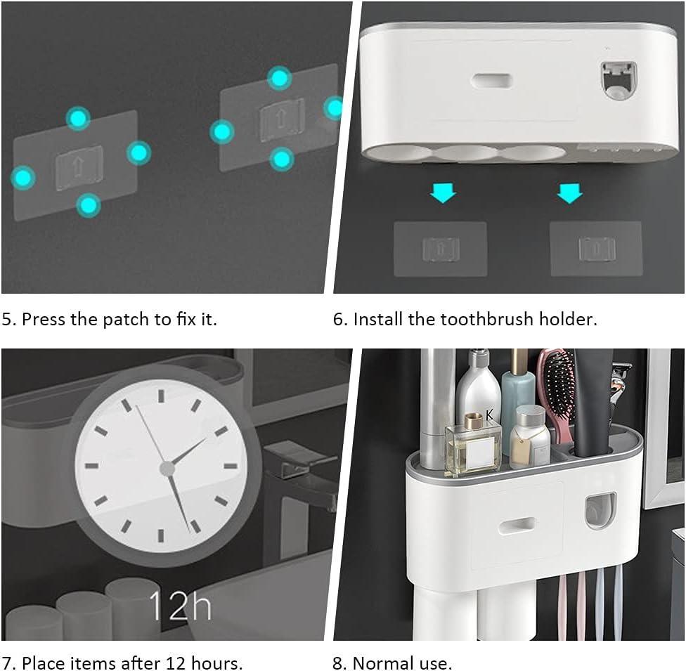 Lisslune | Slim magnetic toothbrush and toothpaste organizer with automatic dispenser for a stylish bathroom upgrade