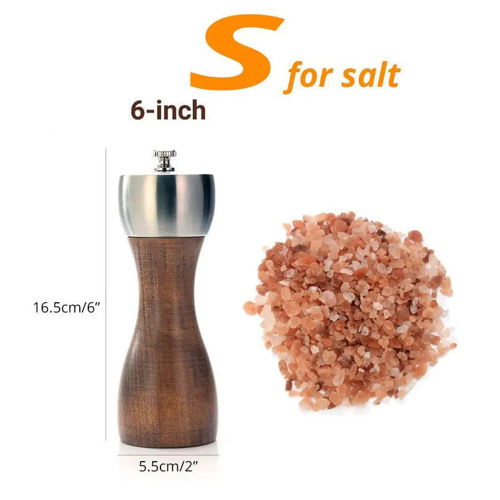 Lisslune | Elegant beech wood salt and pepper mill set with high-quality carbon steel mechanism