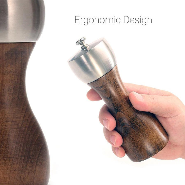 Lisslune | Elegant beech wood salt and pepper mill set with high-quality carbon steel mechanism