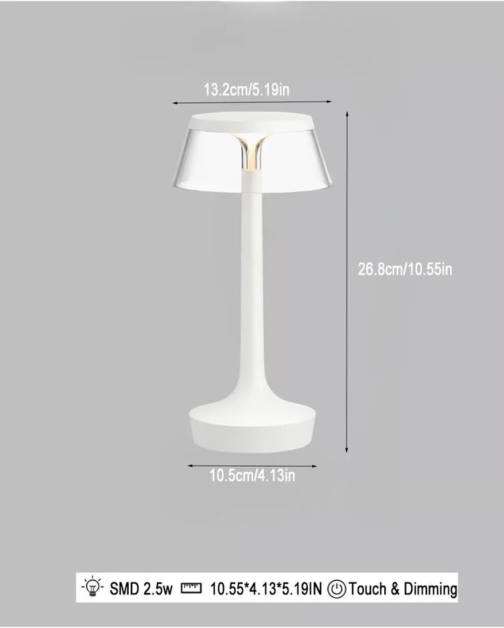 Lisslune | Luma rechargeable table lamp with touch control