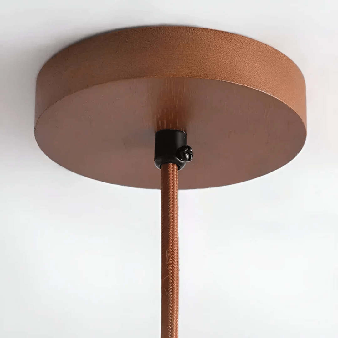 Lisslune | TranquilHalo – LED Retro Ceiling Light in Stone & Wood