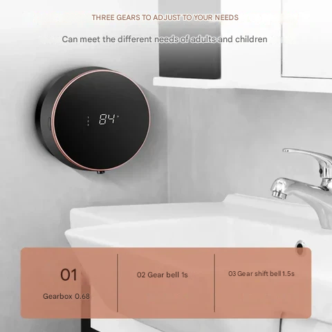 Lisslune | Cleon 5-in-1 Smart Automatic Soap Dispenser with LED Display – Touchless, Rechargeable & Wall-Mountable