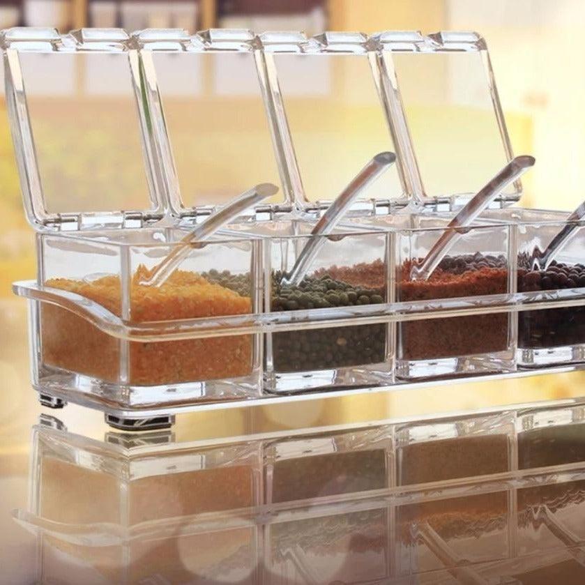 Lisslune | Transparent Spice Storage Solution - Improve Your Kitchen Organization