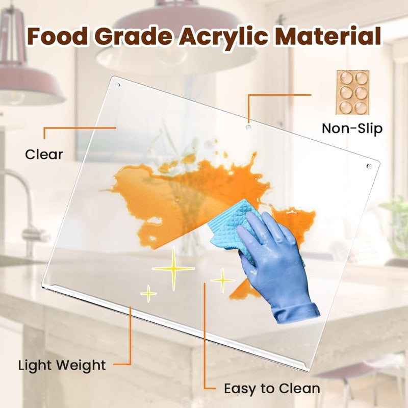 Lisslune | Clear Cutting Board with Counter Lip