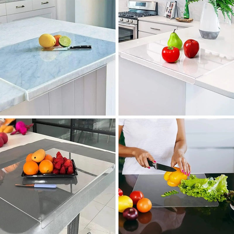 Lisslune | Clear Cutting Board with Counter Lip