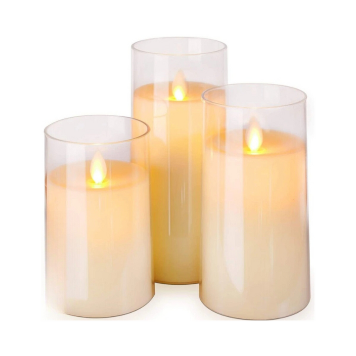 Lisslune | LED Ambient Candle Lights | Realistic Flame Aura, Customizable Brightness & Timer Settings for Home Decor and Events