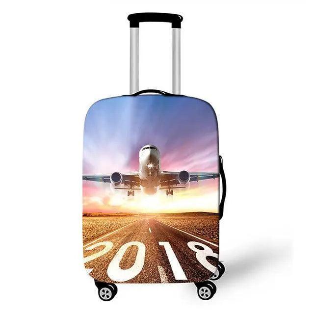 Lisslune | Travel in Style: Creative Neoprene XL Luggage Cover with Airplane Pattern