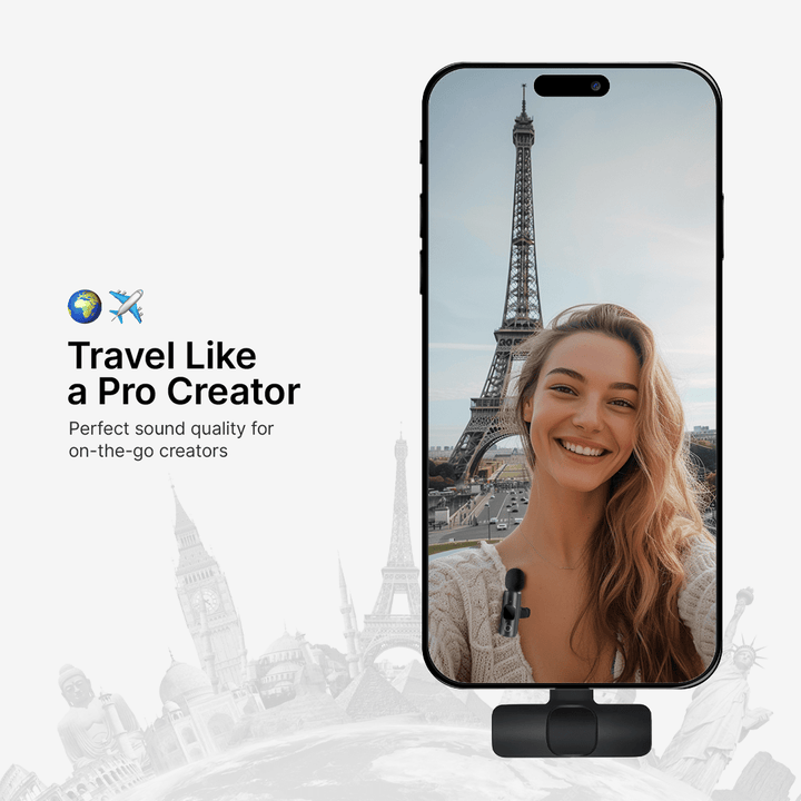 Lisslune | Mini Wireless Lavalier Micophone | For Content Creators & Video Recording
