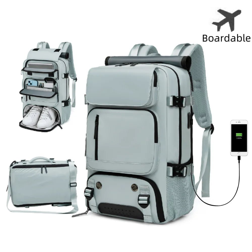 Lisslune | TRAVELMAX Pack – Waterproof Travel Backpack with USB Port, Shoe Compartment & Anti-Theft Pocket