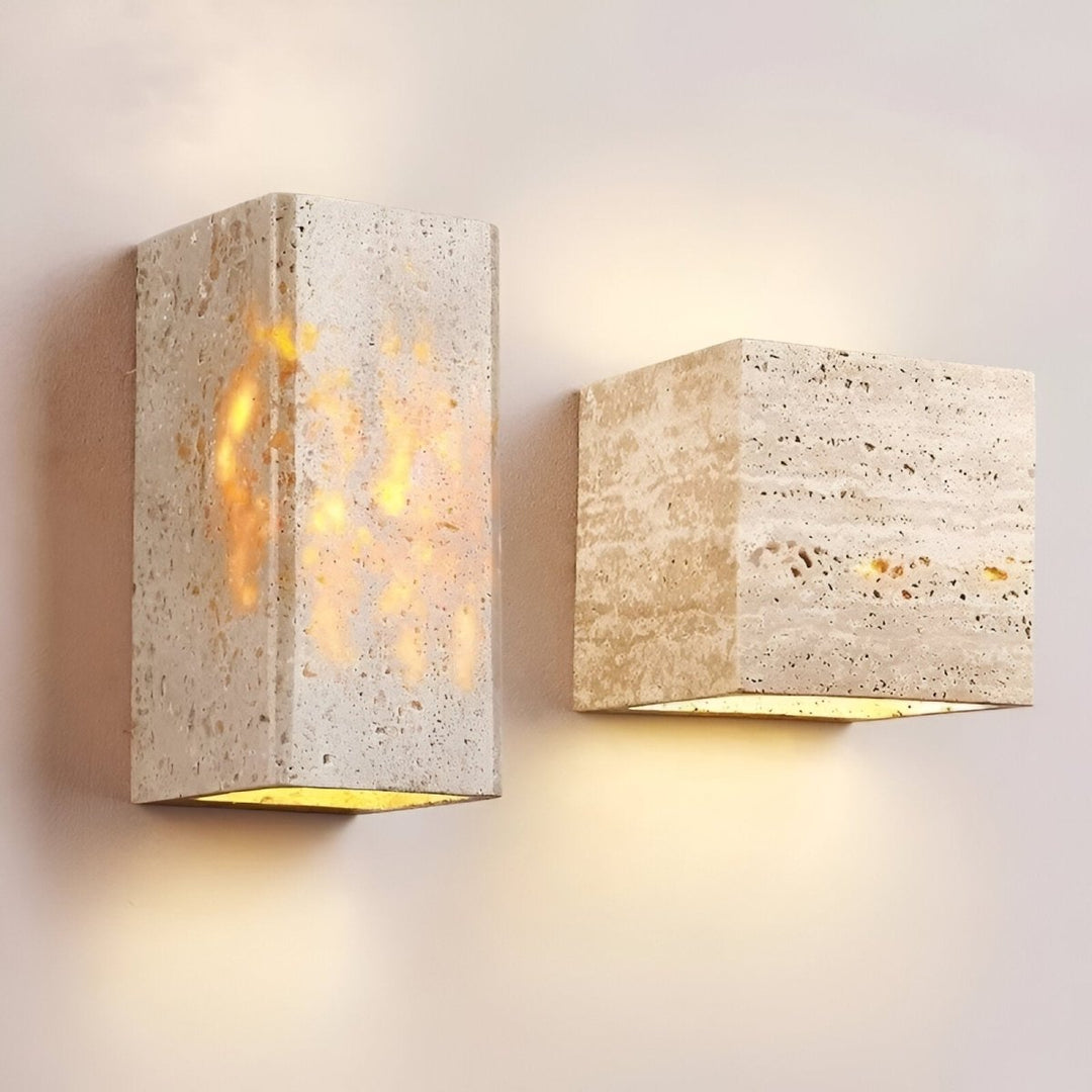 Lisslune | Wall lamp made of travertine for a warm and elegant atmosphere