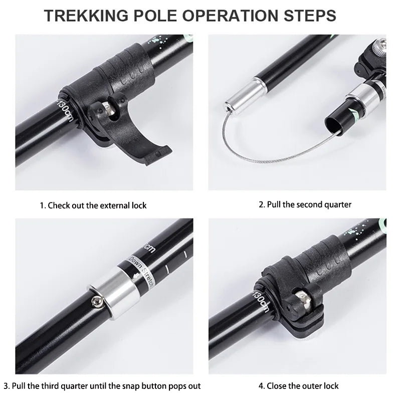 Lisslune | TREKLIGHT POLES – Ultralight Folding Trekking Poles for Hiking & Camping