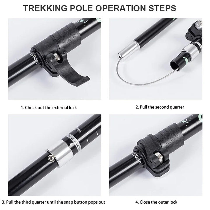 Lisslune | TREKLIGHT POLES – Ultralight Folding Trekking Poles for Hiking & Camping