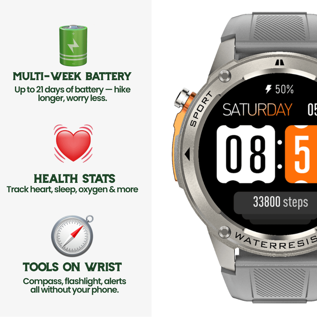 Lisslune | TrekSight X – Rugged Smartwatch with GPS and Health Tracking
