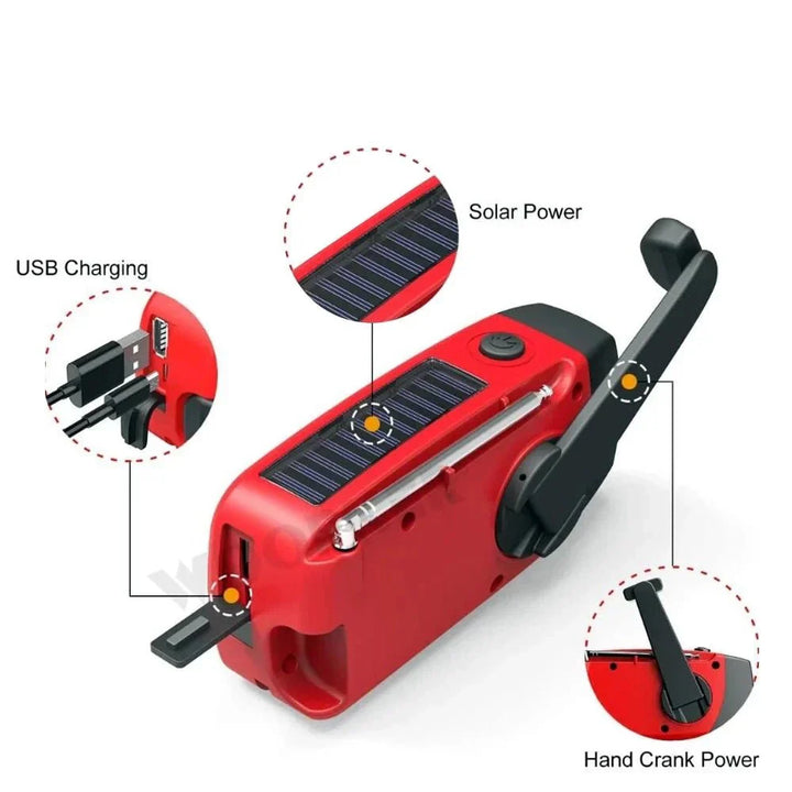 Lisslune | All-in-One Emergency Radio with Solar Power & Power Bank – Be Prepared Anytime, Anywhere