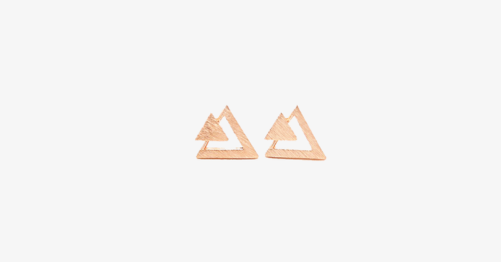 Lisslune | Double triangle stud earrings - Fashionable multicolor set of two