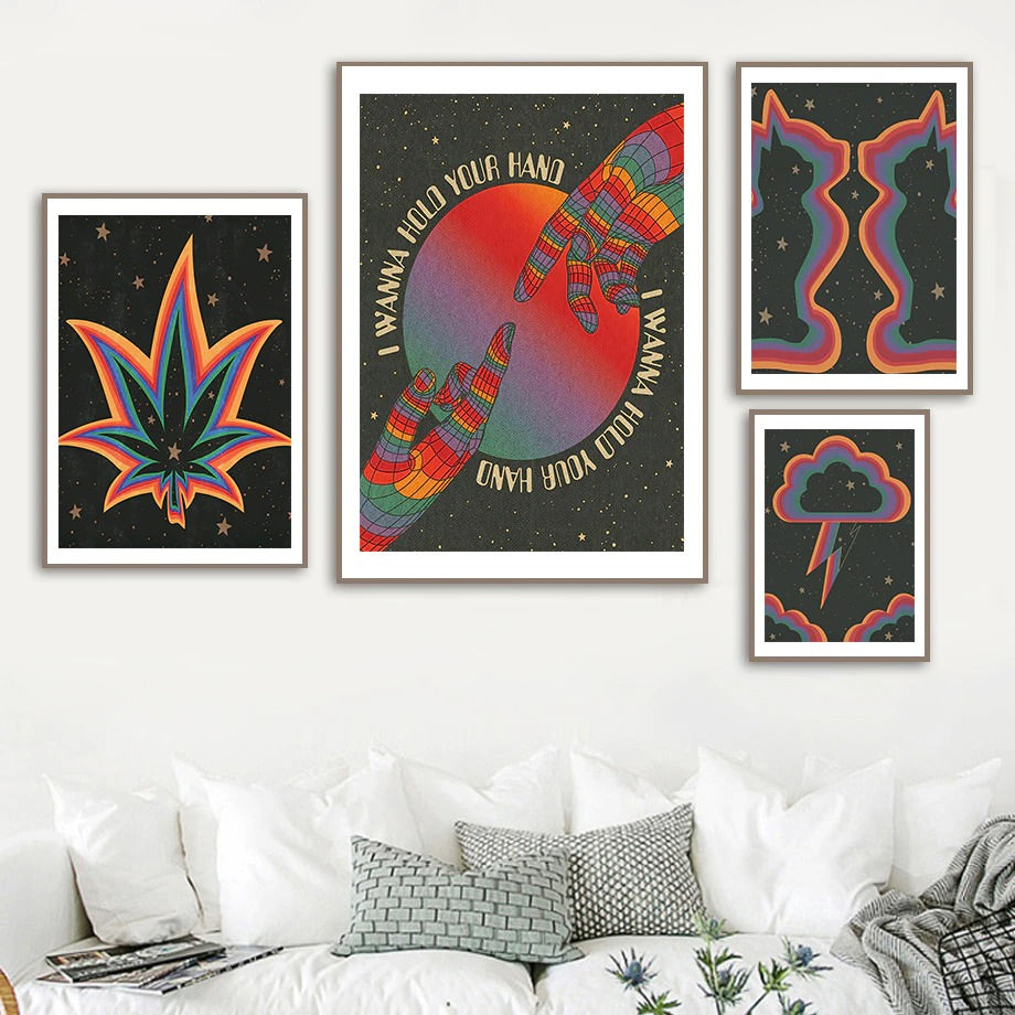 Rynx | Trippy Rainbow Vaporwave Canvas Poster