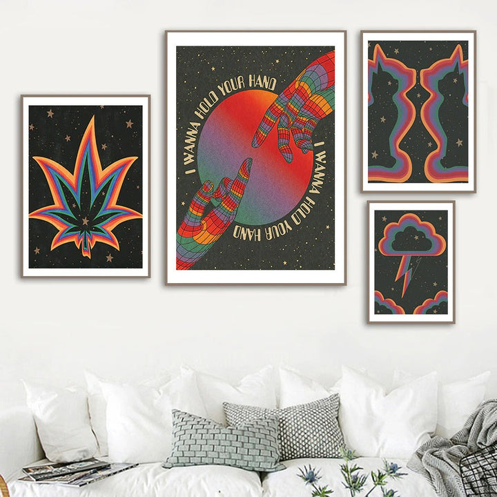 Rynx | Trippy Rainbow Vaporwave Canvas Poster