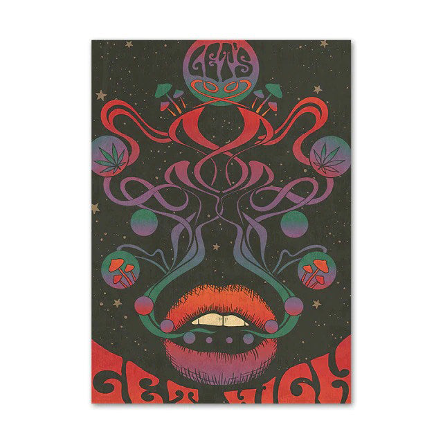 Rynx | Trippy Rainbow Vaporwave Canvas Poster