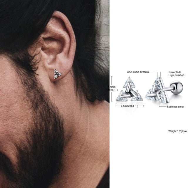 Lisslune | TRISILVER – Triangle Earrings with Push-Back Closure, Lightweight and Modern Design