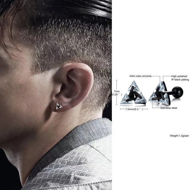 Lisslune | TRISILVER – Triangle Earrings with Push-Back Closure, Lightweight and Modern Design