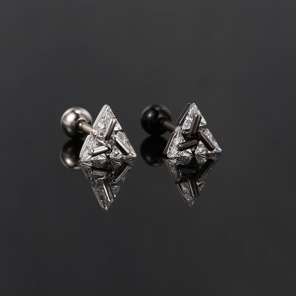 Lisslune | TRISILVER – Triangle Earrings with Push-Back Closure, Lightweight and Modern Design
