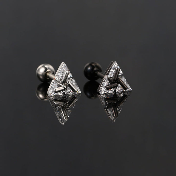 Lisslune | TRISILVER – Triangle Earrings with Push-Back Closure, Lightweight and Modern Design