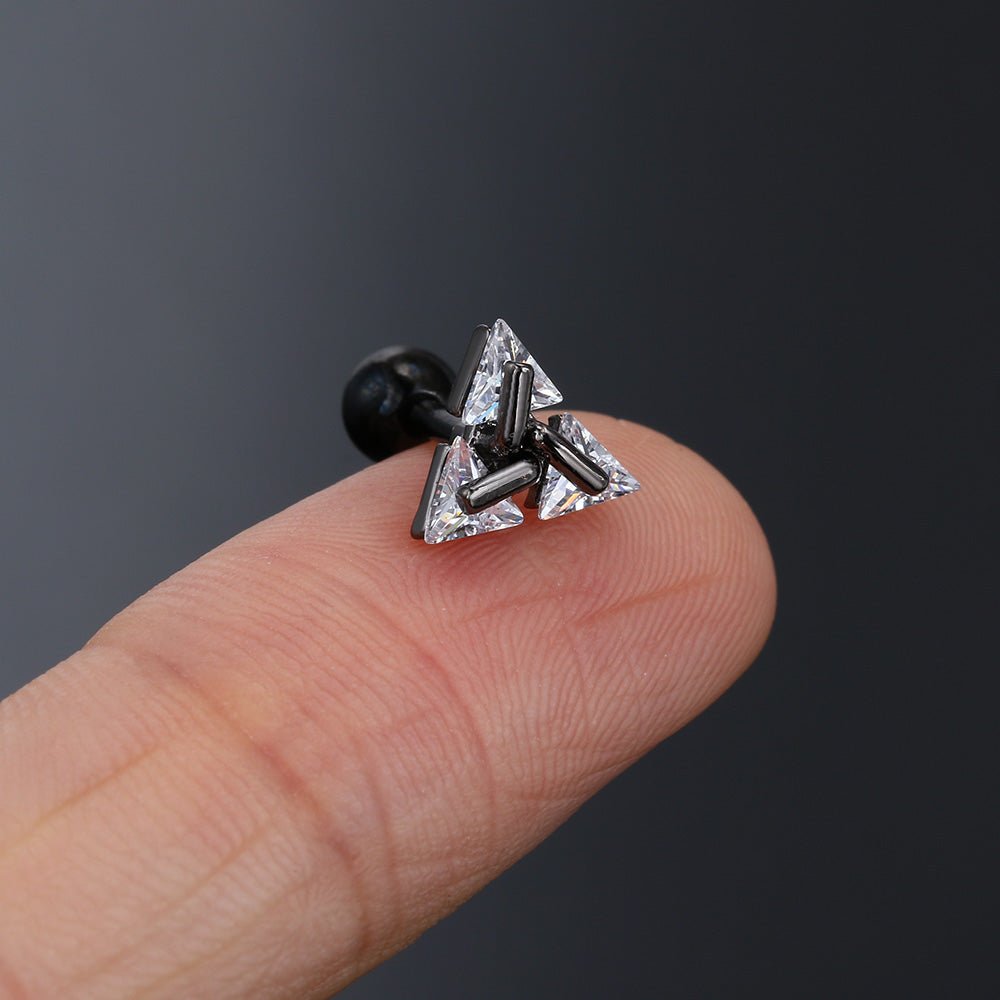 Lisslune | TRISILVER – Triangle Earrings with Push-Back Closure, Lightweight and Modern Design