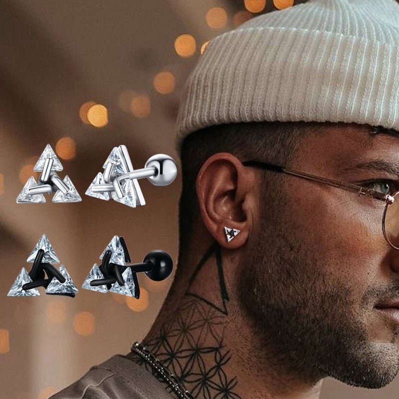 Lisslune | TRISILVER – Triangle Earrings with Push-Back Closure, Lightweight and Modern Design