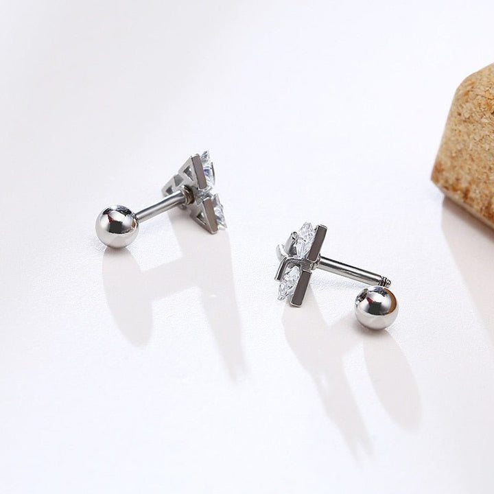 Lisslune | TRISILVER – Triangle Earrings with Push-Back Closure, Lightweight and Modern Design