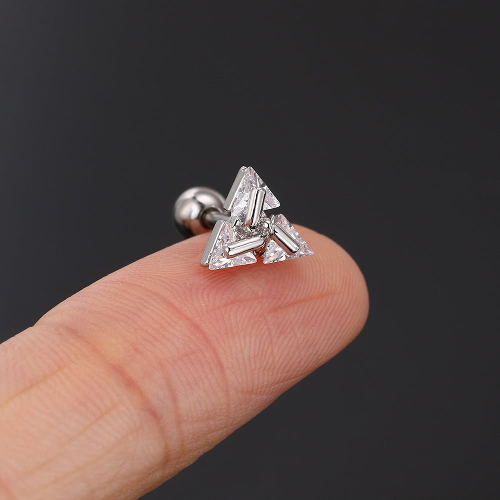 Lisslune | TRISILVER – Triangle Earrings with Push-Back Closure, Lightweight and Modern Design