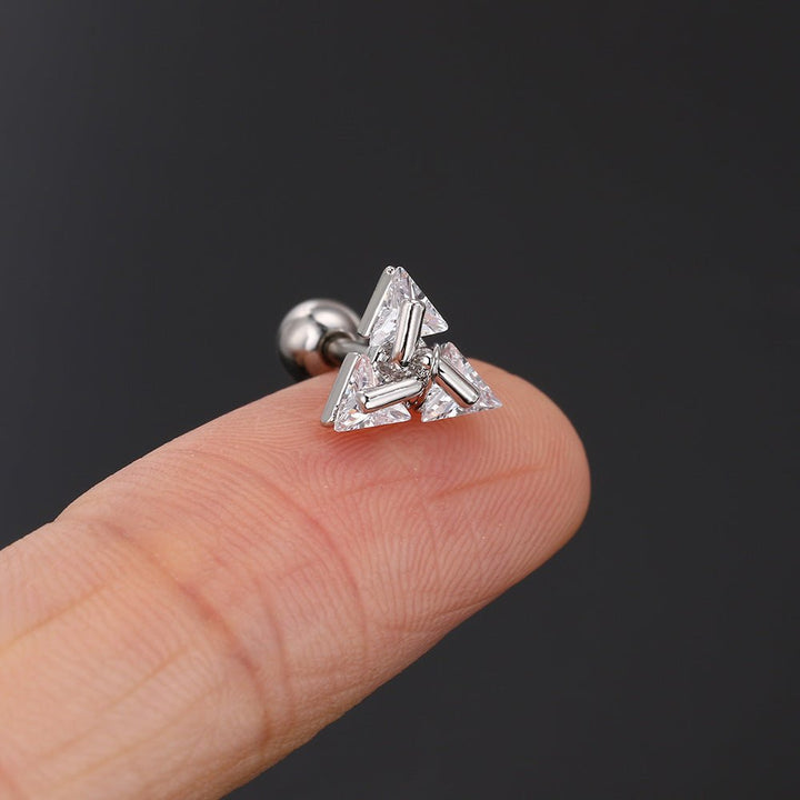 Lisslune | TRISILVER – Triangle Earrings with Push-Back Closure, Lightweight and Modern Design