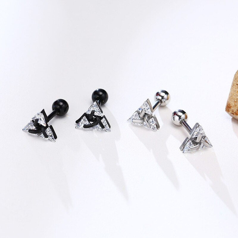 Lisslune | TRISILVER – Triangle Earrings with Push-Back Closure, Lightweight and Modern Design