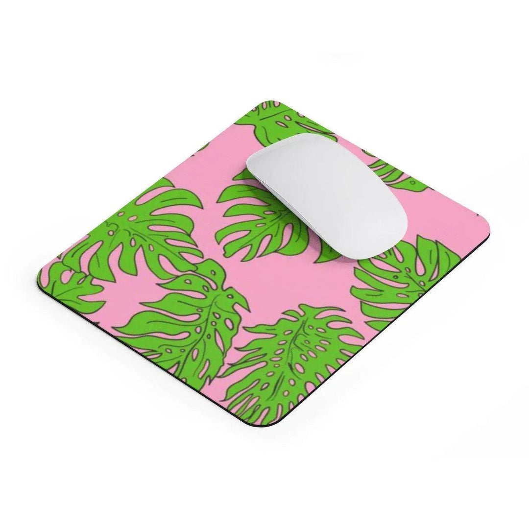 Lisslune | Chic neoprene mouse pad with vibrant tropical leaf design for a stylish office environment