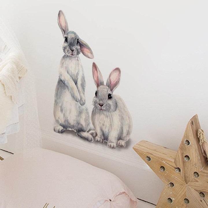 Lisslune | Beautiful Rabbit Wall Sticker - Funny Animal Sticker for Kids Decoration or Nursery