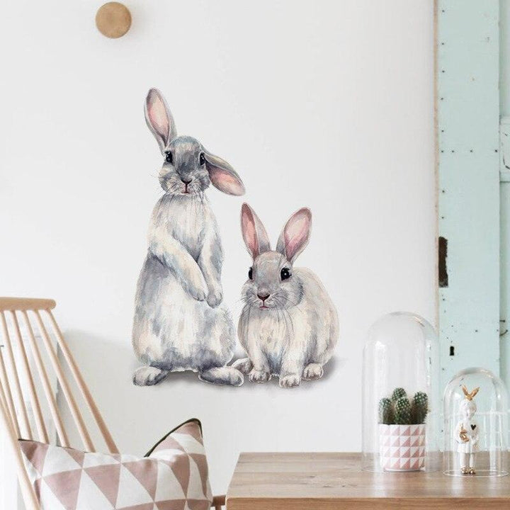 Lisslune | Beautiful Rabbit Wall Sticker - Funny Animal Sticker for Kids Decoration or Nursery