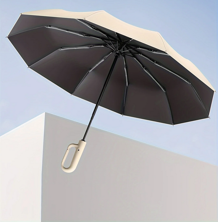 Lisslune | Wind-Resistant Automatic Folding Umbrella with Large Buckle Handle – Compact & Durable