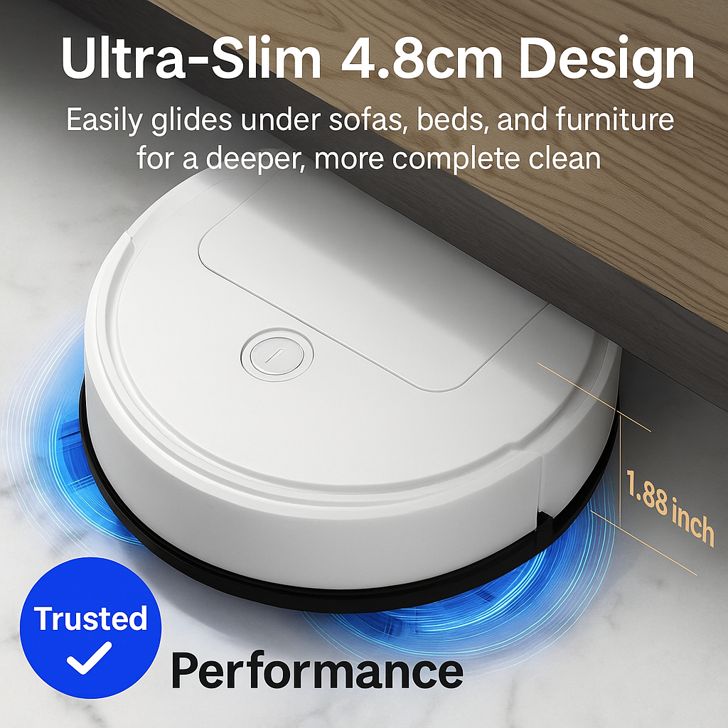 Lisslune | 3-in-1 Robot Vacuum Cleaner | Powerful Suction, Smart Navigation & Ideal for Pet Owners and Busy Households