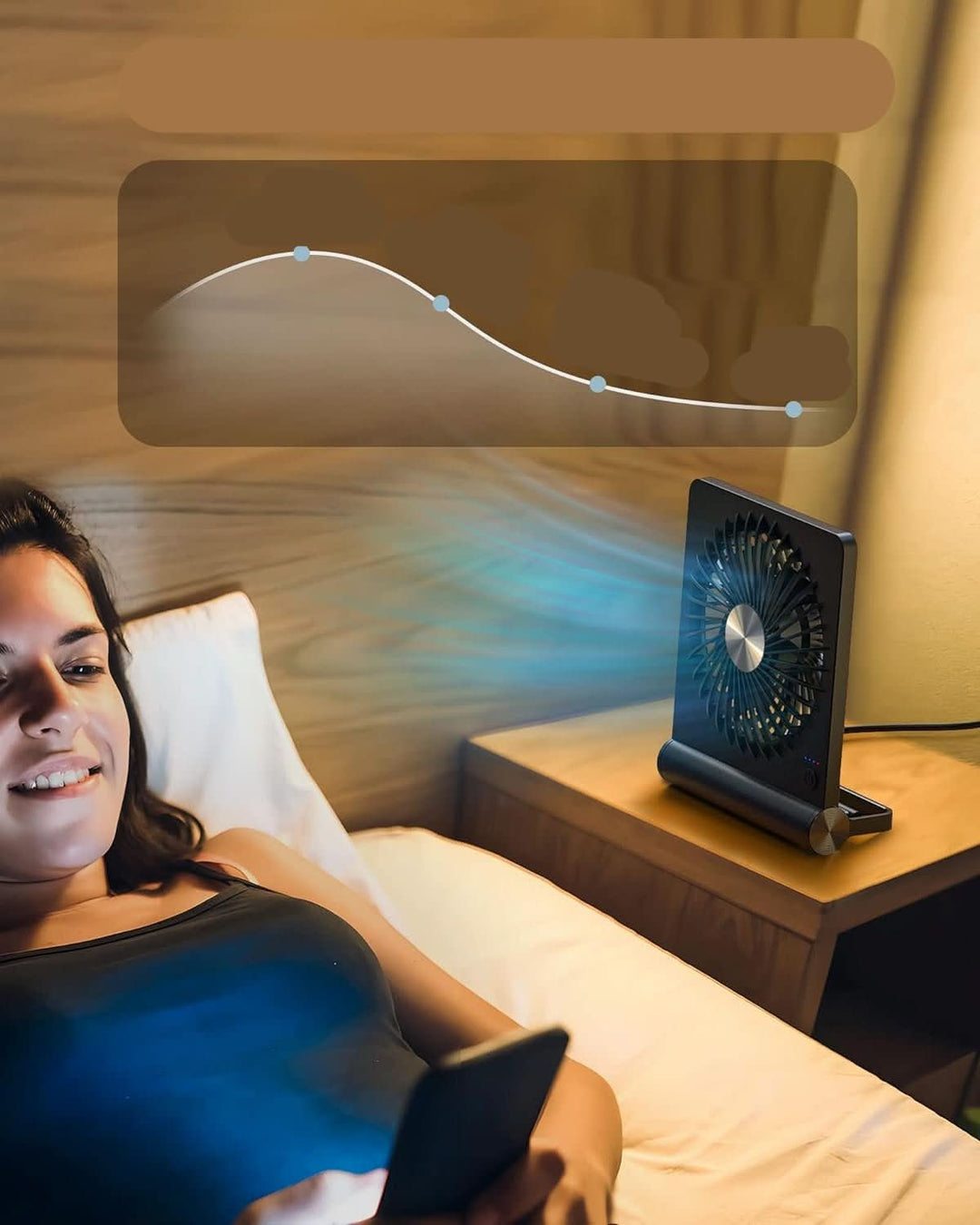 Lisslune | Quiet Compact Desk Fan for Home Office