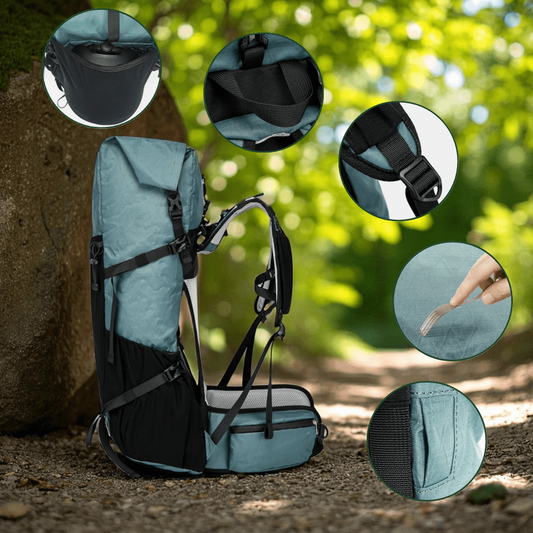 Lisslune | ULTREA 50L – Ultralight Expandable Adventure Backpack for Hiking & Travel