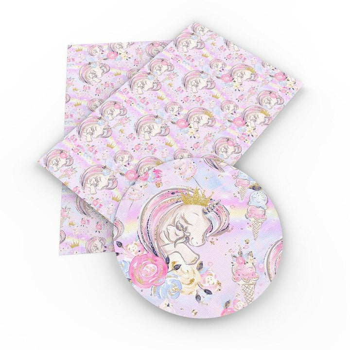 Lisslune | Unicorn Dreamland Synthetic Leather Crafting Fabric for Quirky Projects