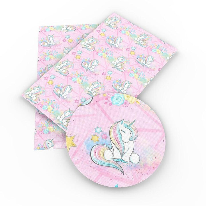 Lisslune | Unicorn Dreamland Synthetic Leather Crafting Fabric for Quirky Projects