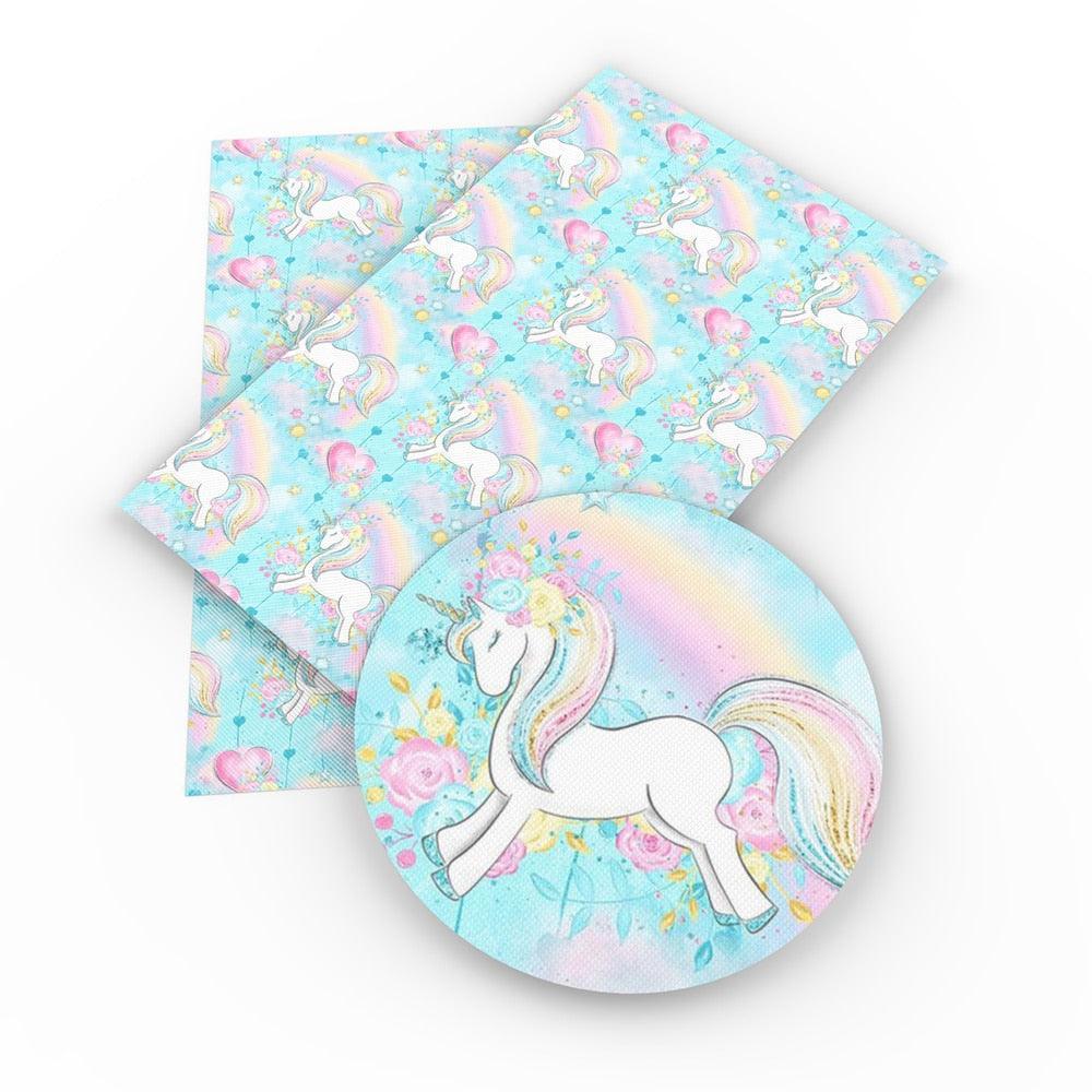 Lisslune | Unicorn Dreamland Synthetic Leather Crafting Fabric for Quirky Projects